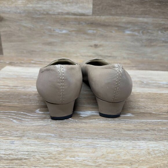 Ros Hommerson Tan Leather Block Heels Women's Size 9WW - Picture 3 of 6